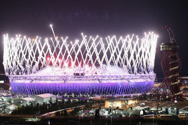 The Olympic Stadium during the opening ceremony