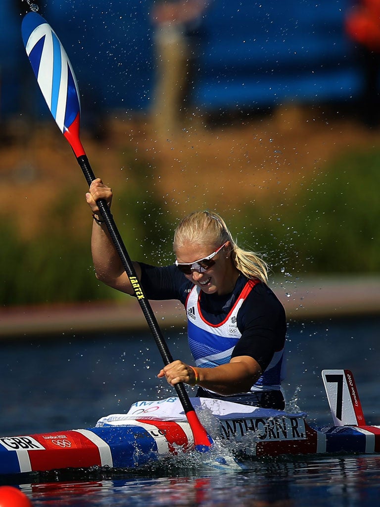 Rachel Cawthorn competes in the K1 500m women’s final yesterday