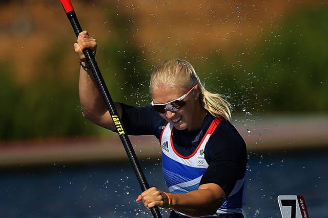 Rachel Cawthorn competes in the K1 500m women’s final yesterday