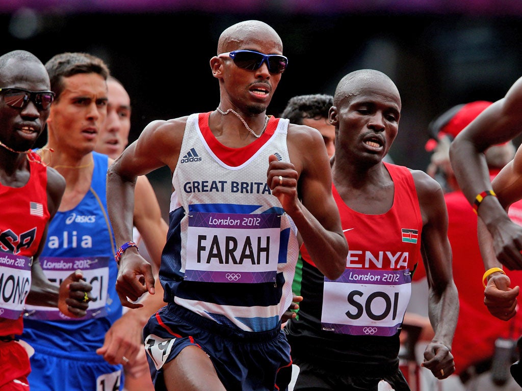 Paula Radcliffe says Mo Farah (centre) can win a gold double
