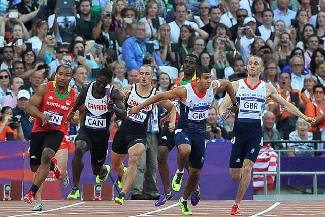 Adam Gemili admits he set off too early, but the handover was 
hardly clean