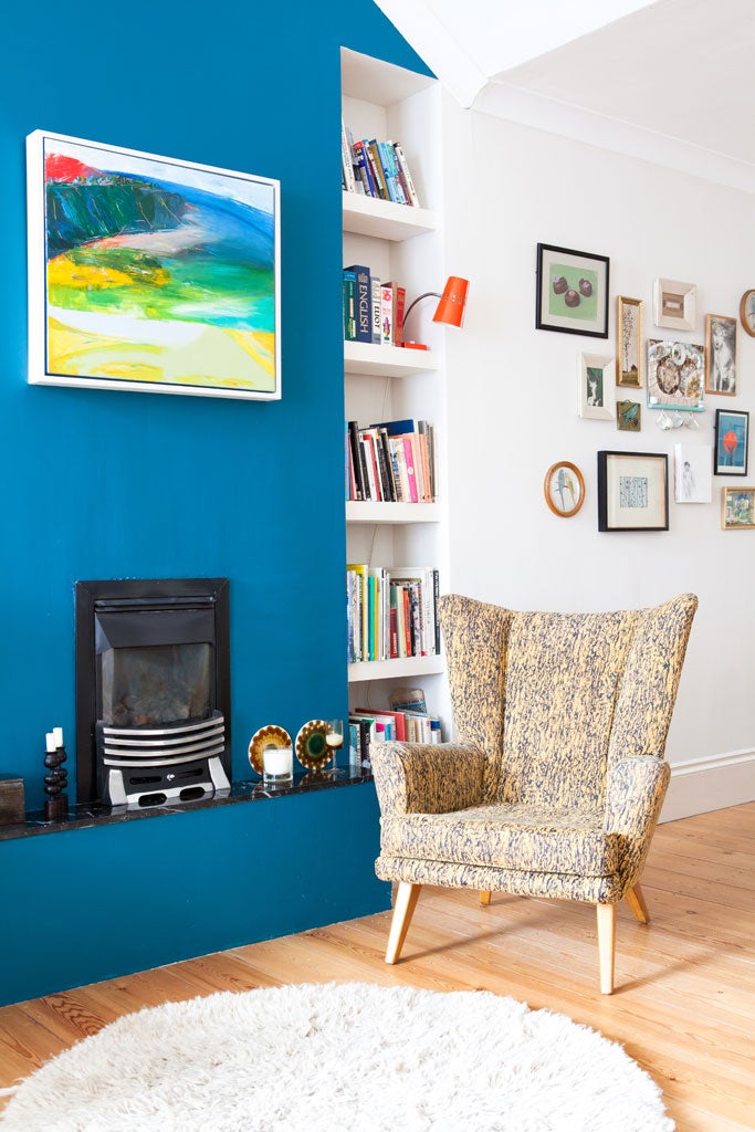 Lassoff and Crabtree's living areas boast a painting by their neighbour Debi Angel