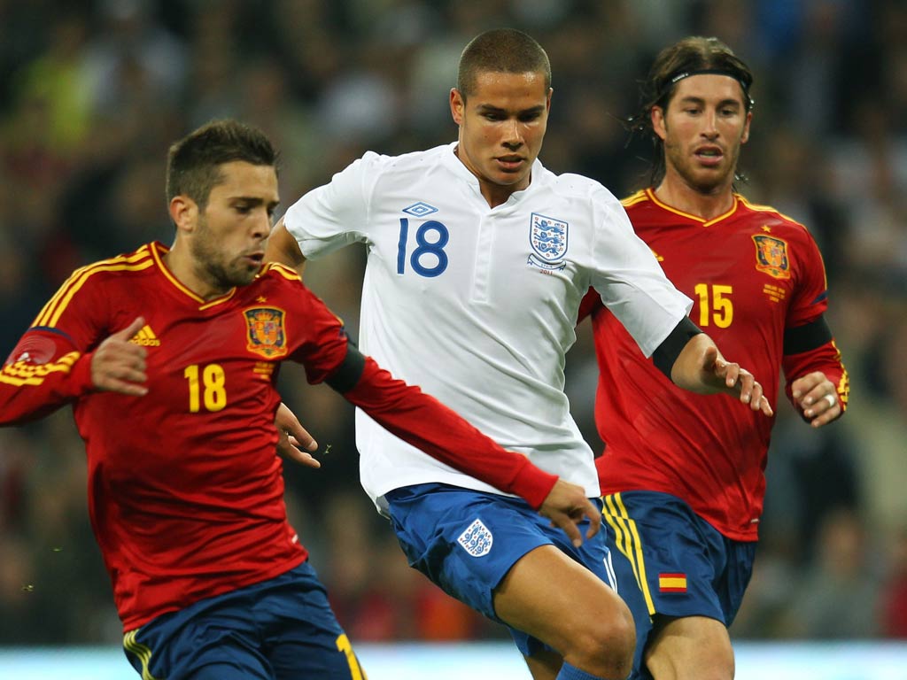 Jack Rodwell in action for England