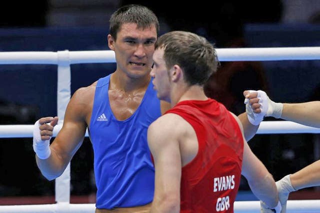 A dejected Freddie Evans after Kazakhstan’s Serik Sapiyev wins their gold medal clash