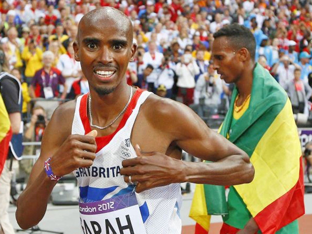 Mo Farah triumphed in the men’s 5,000 metres on Saturday