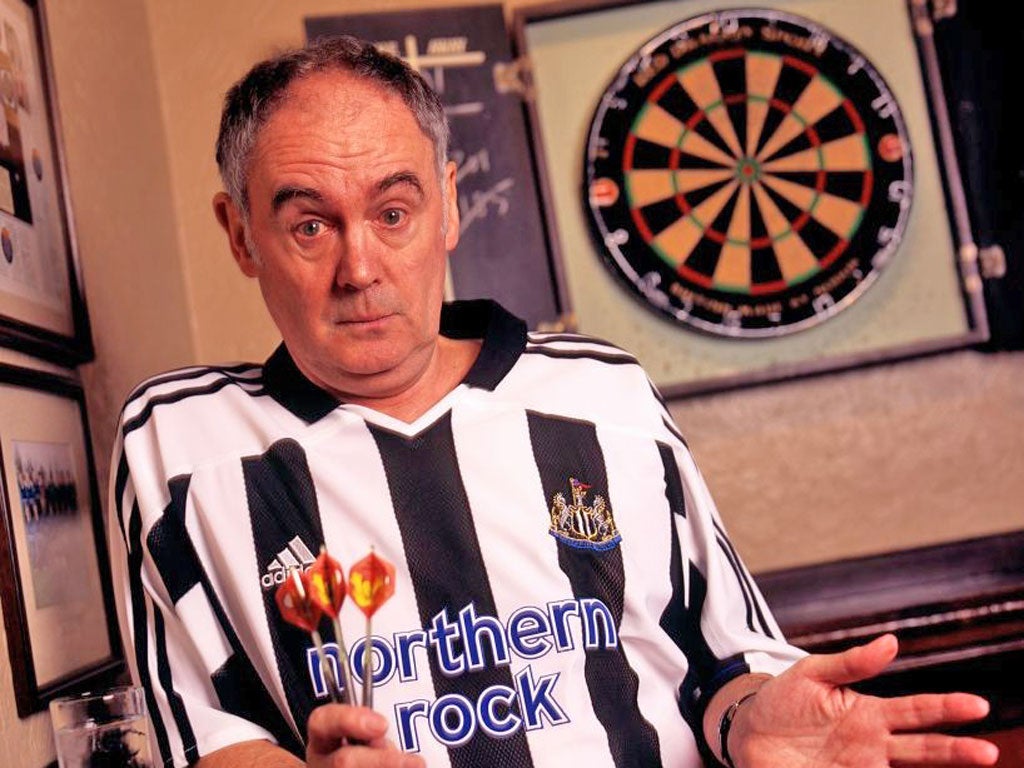 Darts commentator and Newcastle United fan Sid Waddell