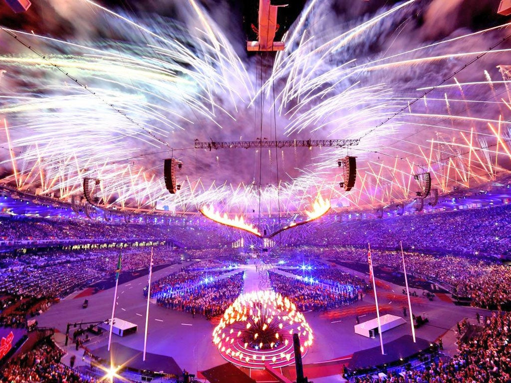 The closing ceremony ended with a fireworks spectacular over the Olympic Stadium