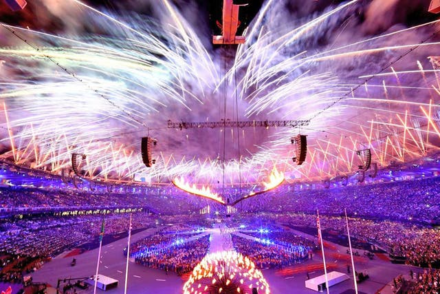 The closing ceremony ended with a fireworks spectacular over the Olympic Stadium