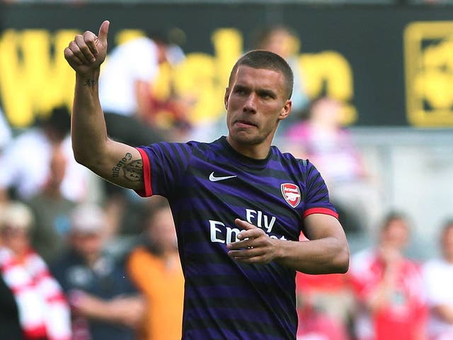 Arsenal's German striker Lukas Podolski 