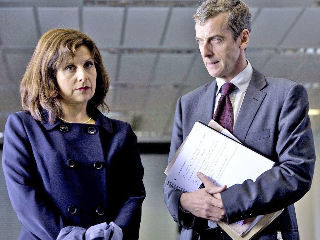 A fresh spin: Rebecca Front with Peter Capaldi as Malcolm Tucker in a scene from 'The Thick of It'