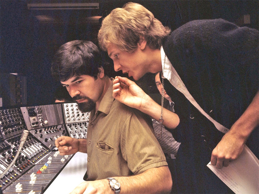 An inspiration to a generation of British producers: Grant (left) with Scott Walker in 1970