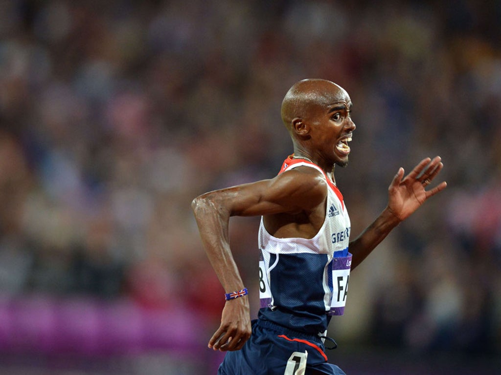 Race of his life He might look in pain, but it was a joyous triumph for Mo Farah - and for Britain - when he netted the gold in the men's 10,000m final. It was the first time a British runner has ever won the race. The sweat and strain was worth it: '