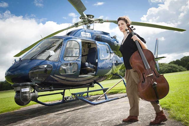 High flyer: Laura Moody, one of the airborne string quartet who will perform in 'Mittwoch'