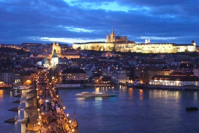 Shine a light: Prague Castle illuminated at night