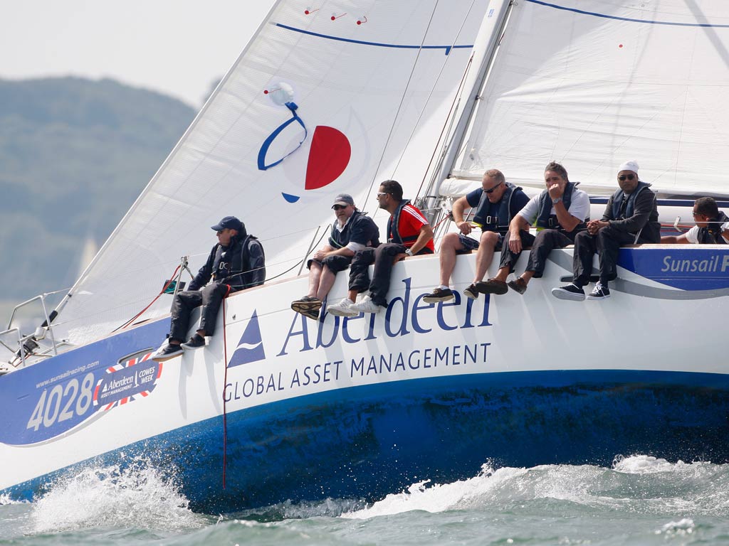 Have-a-go guests have enjoyed racing themselves in this year’s Aberdeen Asset Management Cowes Week
