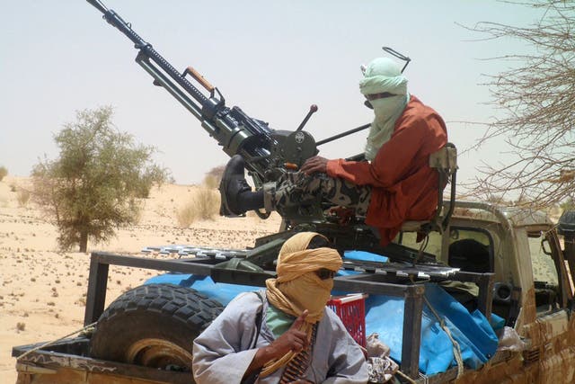 Ansar Dine rebels near Timbuktu