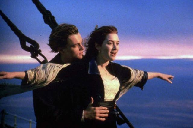 Leonardo DiCaprio and Kate Winslet in the famous scene from Titanic