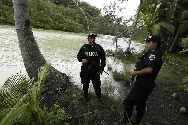 Anti-drugs police in Costa Rica's Manuel Antonio Park