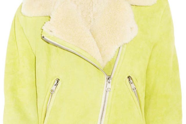 We love: Flying colours - From Hayworth to Fairclough the name Rita conjures up a lady of distinctive style. Acne's shearling flying jacket - updated in acid brights for the new season - certainly meets the criteria of the moniker. Acne, net-a-porter.com
