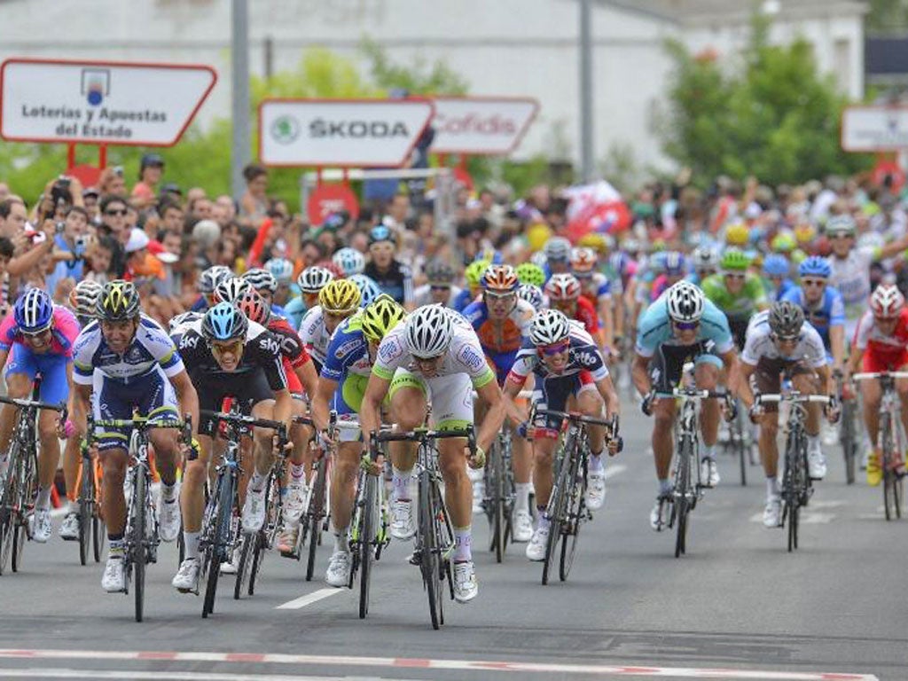 Tour of Spain, the 181-kilometre race from Pamplona to Viana yesterday
