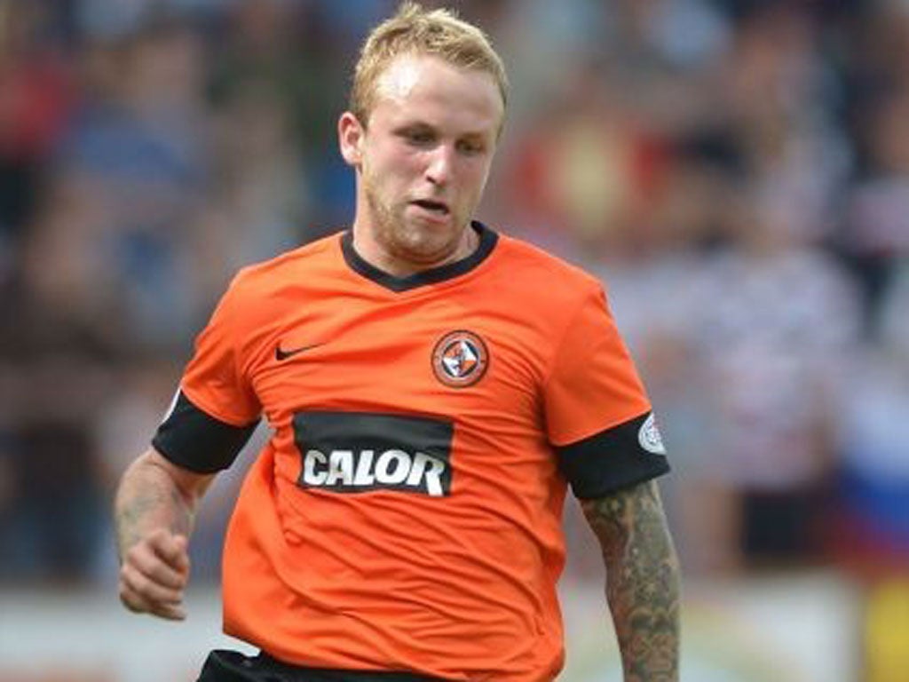 Johnny Russell scored twice for United but was then sent off
