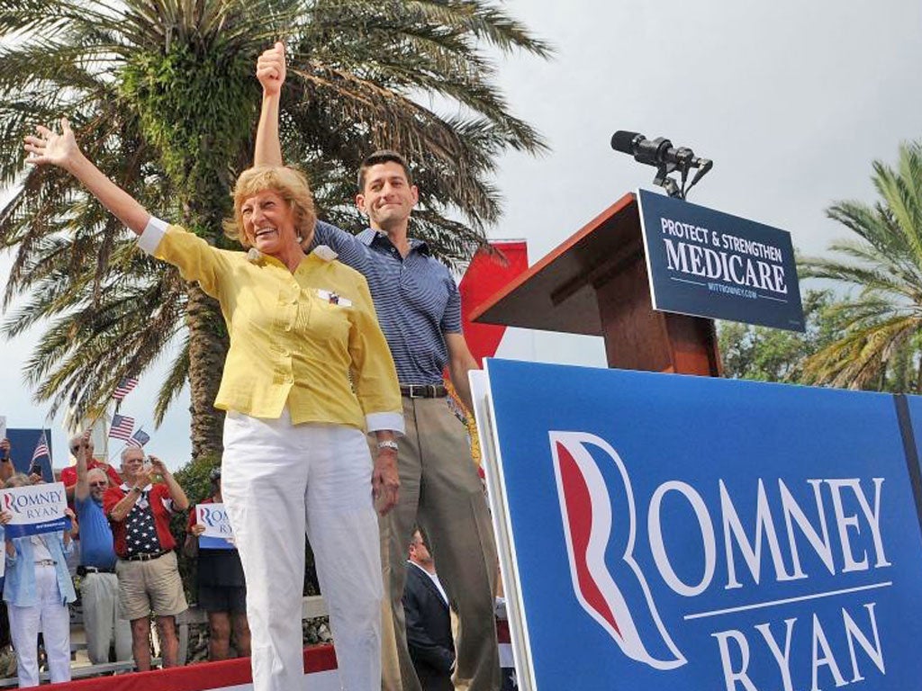 Paul Ryan with his mother, Betty Douglas, in Florida