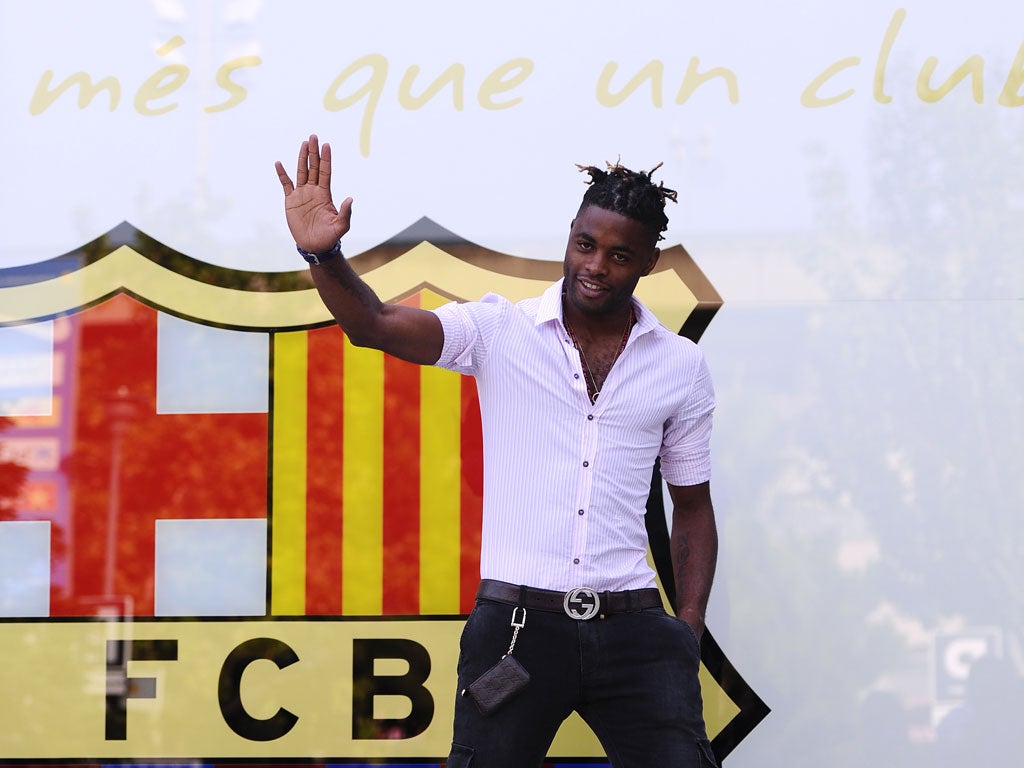 Alex Song will complete his move to Barcelona this afternoon