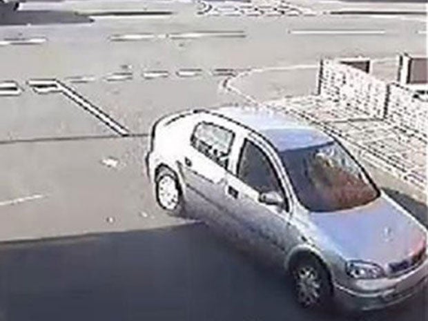 Handout CCTV still issued by West Yorkshire Police of a car involved in a hit-and-run that has left a toddler and his 10-year-old sister in a critical condition.