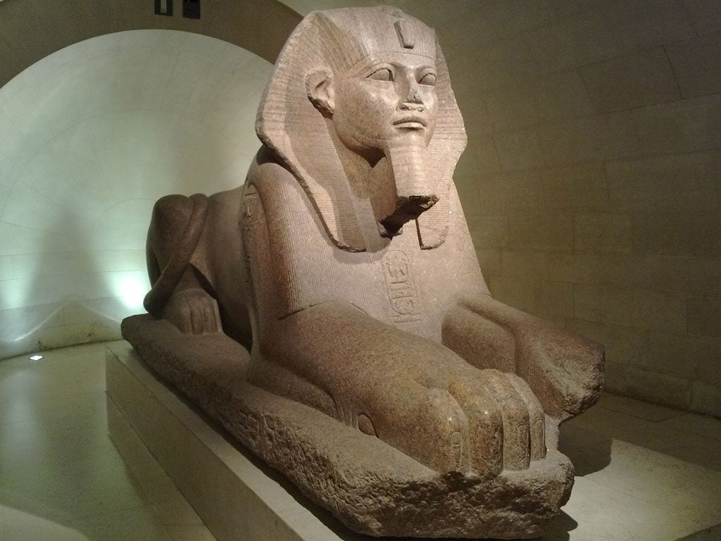 Egyptology takes you back thousands of years to explore an ancient civilisation - their texts, temples, and monuments. This is the Great Sphinx of Tanis, at the Louvre Museum in Paris