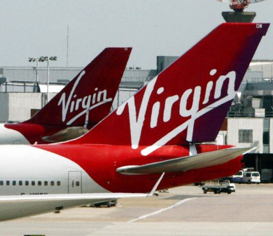 Virgin Atlantic planes at Heathrow Airport as the airline is set to launch its first domestic service, flying passengers between London and Manchester