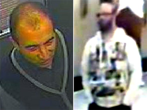 Police released CCTV images yesterday in a bid to track down the two rape suspects