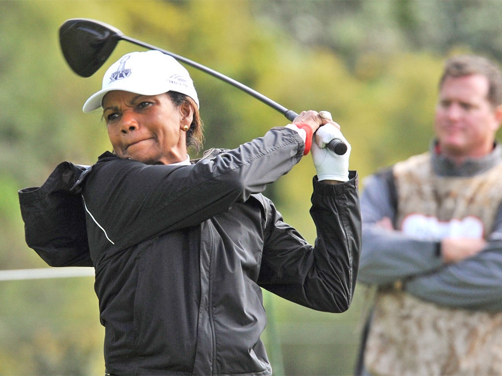 Boys' own: Condoleeza Rice is a new member of Augusta