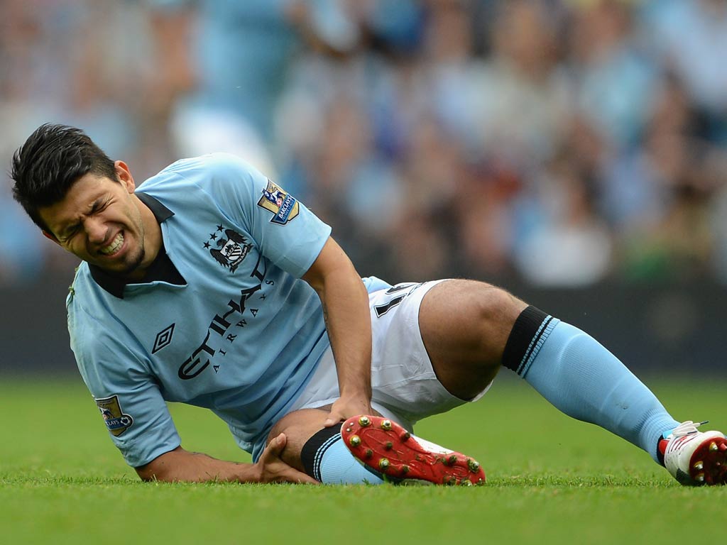 Sergio Aguero picked up an injury on the first day of the season