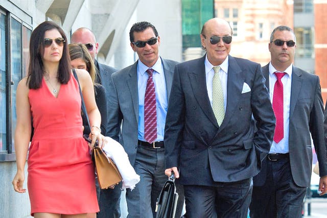 Asil Nadir arrives at the Old Bailey yesterday with his wife Nur, where he was convicted of 10 counts of theft