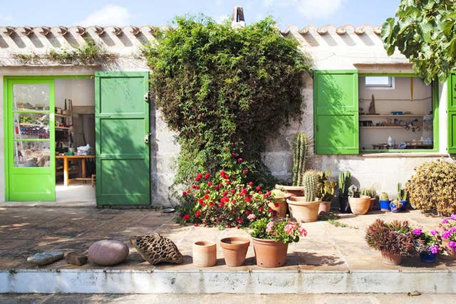 Plant life: The green doors and window frames of Anoro's house reflect the exuberant lushness of the surrounding flora