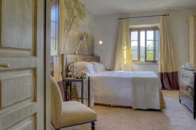 At peace: one of the duplex suites at Castel Monastero