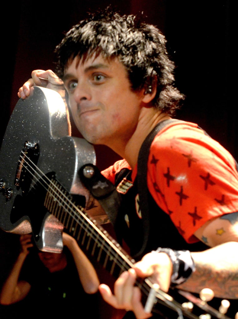 Billie Joe Armstrong of Green Day at Shepherd's Bush Empire in London last night