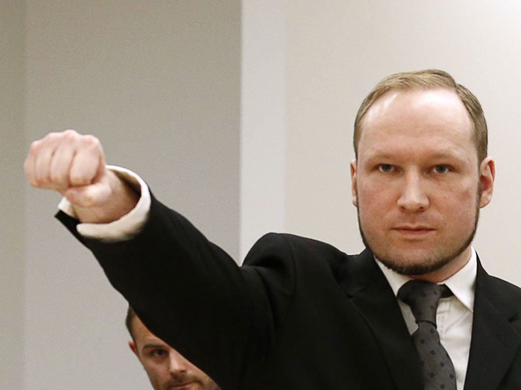 An unrepentant Anders Breivik gave the Oslo court a stiff-armed, clench-fisted salute before being handed to 21 years in jail