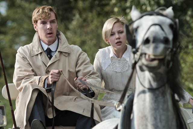 Benedict Cumberbatch, as Tietjens, and Adelaide Clemens, as Valentine, in Parade's End