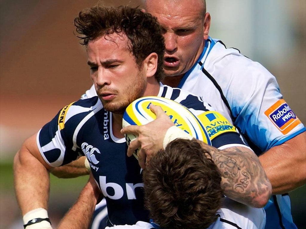 Danny Cipriani in action for his new club Sale in a friendly. 'I could get off to a flyer,' he says, 'but that's got to be down to the whole team'