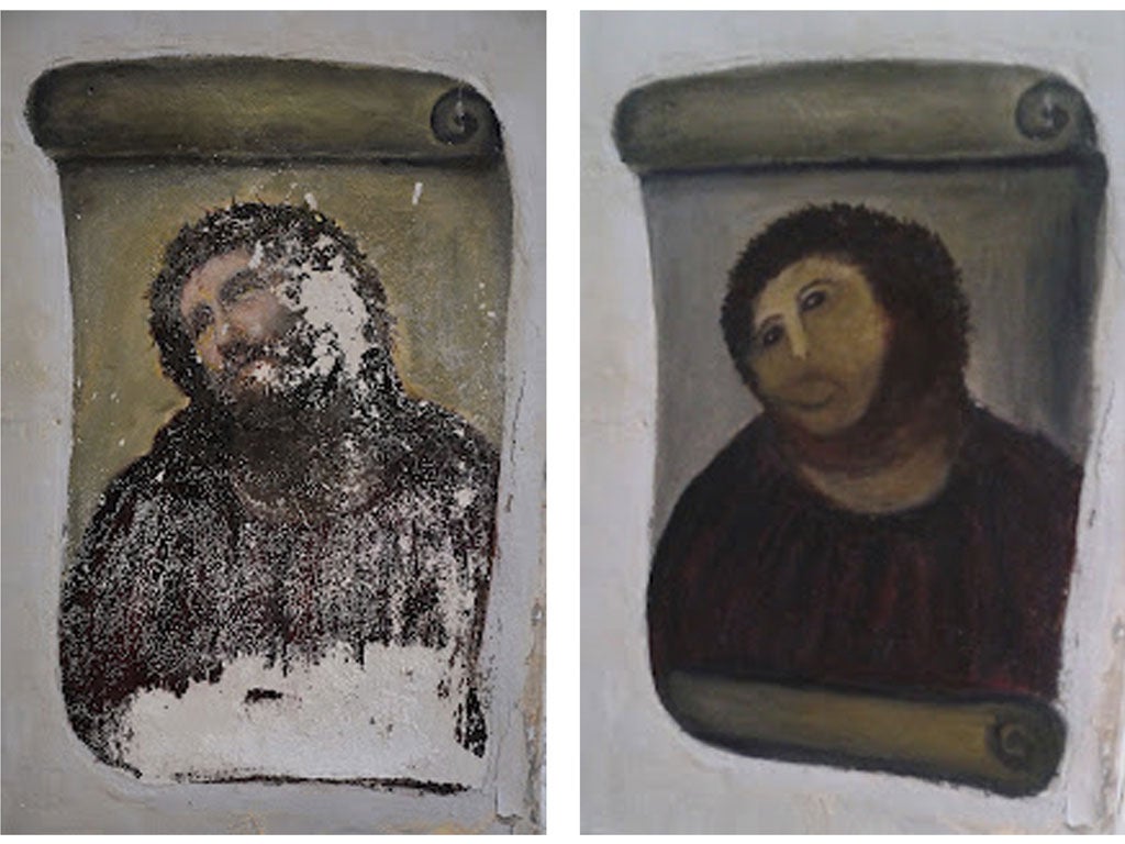 Cecilia Giménez's changes to the fresco in Borja inspired online artists to imitate her