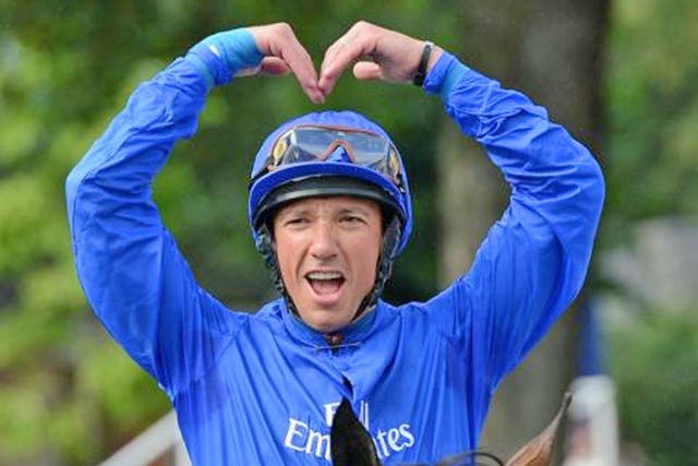 Frankie Dettori celebrates his Ebor victory by doing the ‘Mobot’