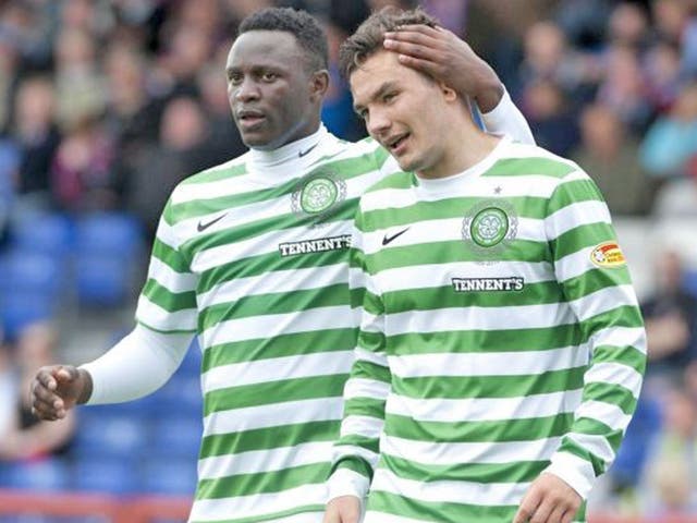 Teenager Tony Watt celebrates scoring for Celtic at Inverness