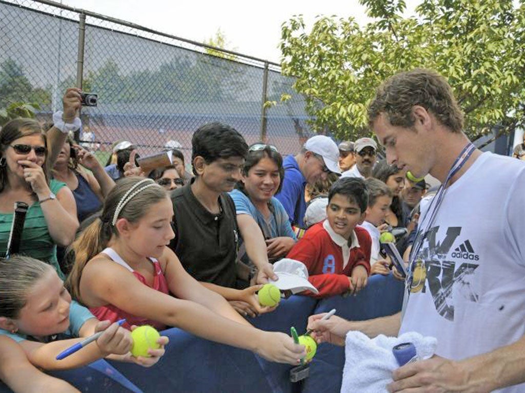 Andy Murray signs autographs at the US Open Tennis Center
yesterday