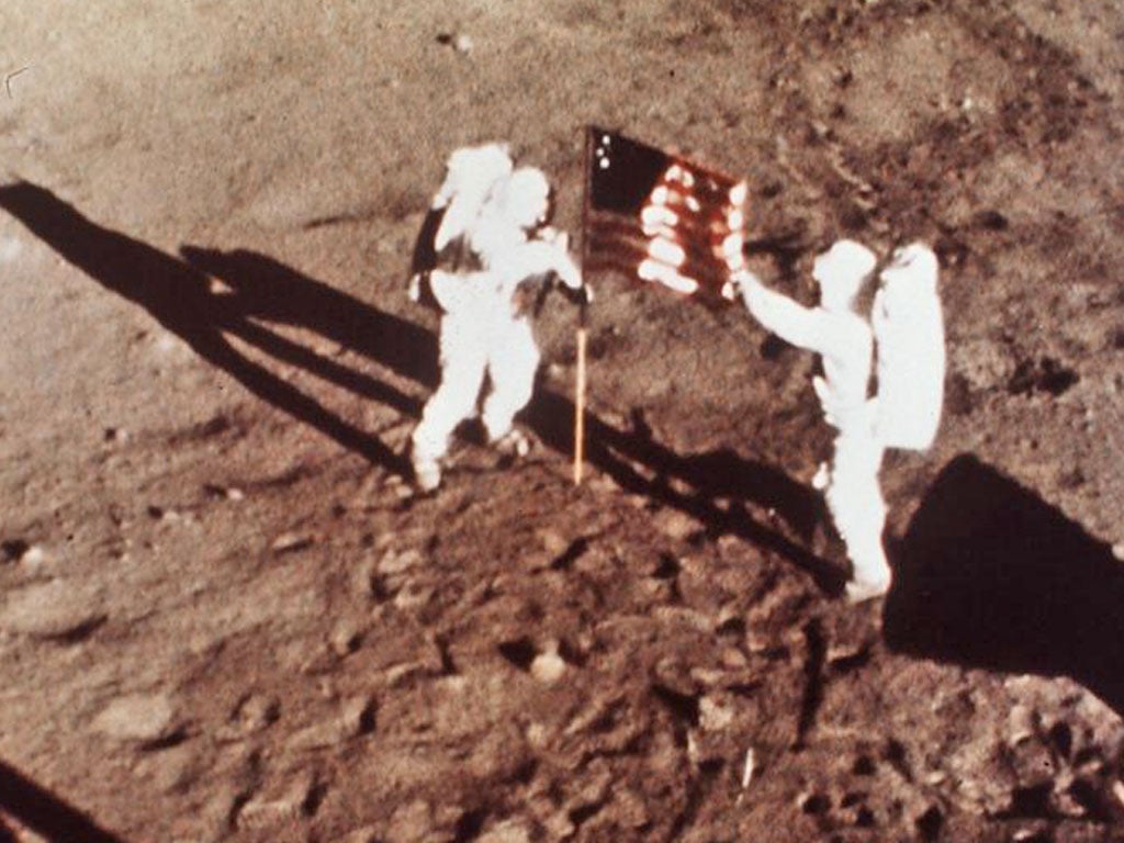 Neil Armstrong on the Moon with Buzz Aldrin
