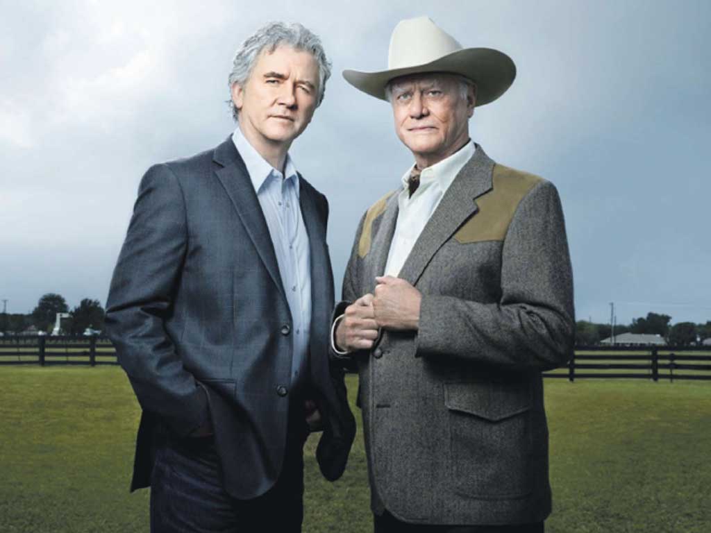 Riding again: Patrick Duffy and Larry Hagman reprise their starring roles