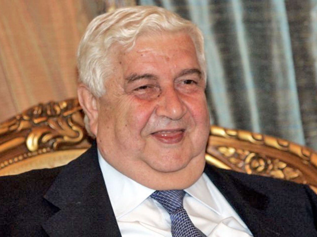 Assad's Foreign Minister Walid Muallem believes that the USa is the 'major player agains Syria'
