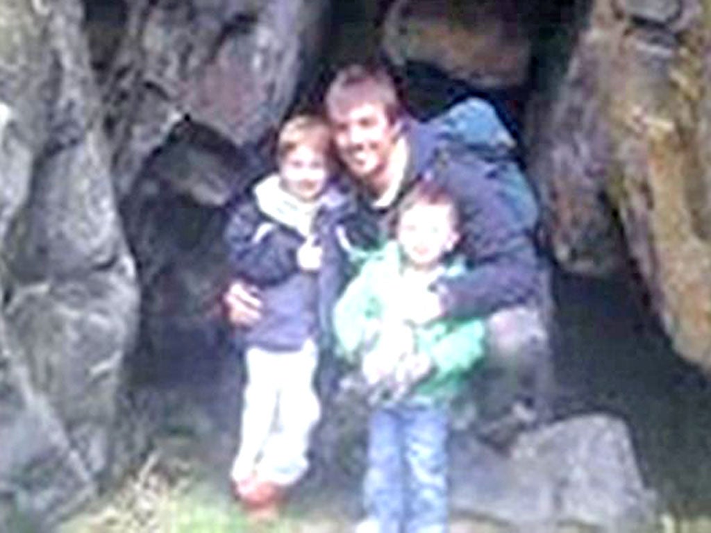 Fraser and his sons Ewen, five, and Jamie, two