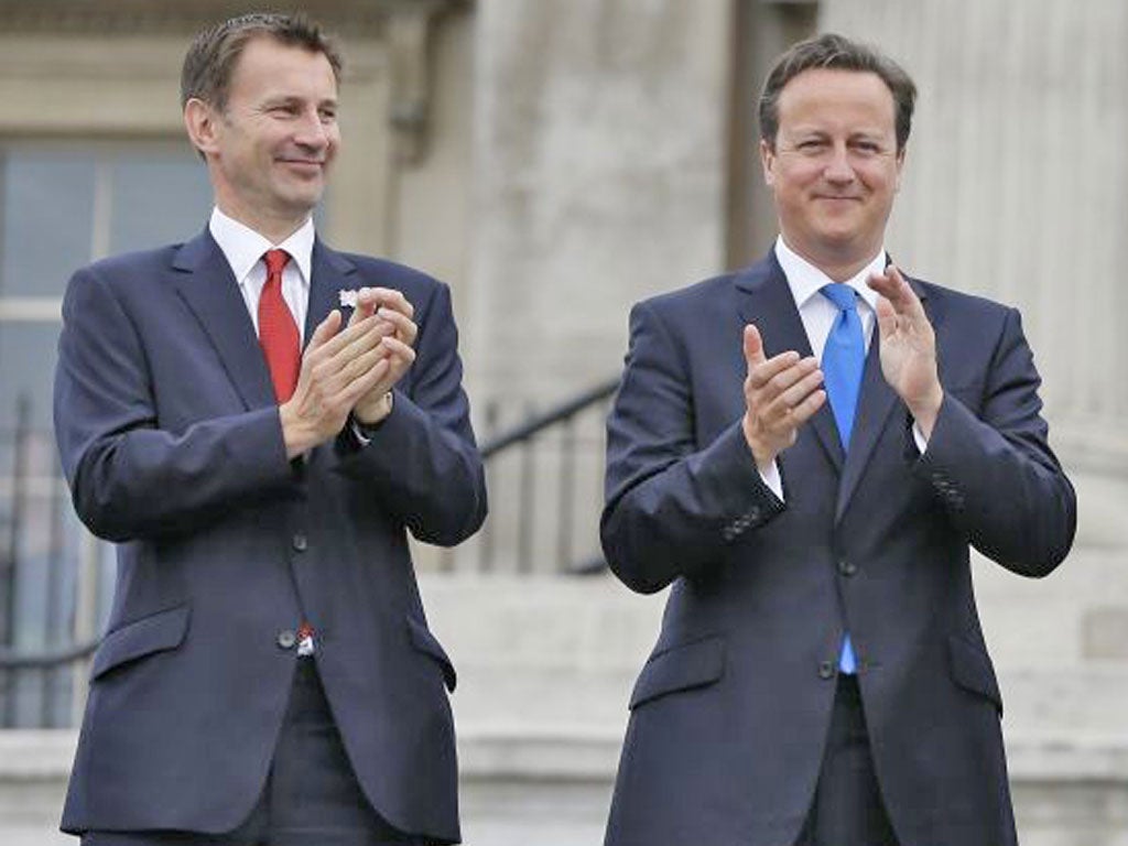Being cleared by Leveson could pave the way for Jeremy Hunt to
be promoted by David Cameron