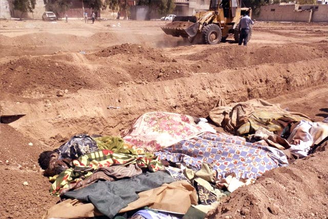 A burial site in Daraya. At least 245 people died during last Saturday’s mass killing